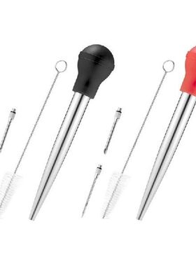 Silicone Suction Bulb Stainless Steel Turkey Baster with