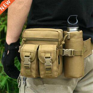 Tactical Men Waist Pack Nylon Hiking Water Bottle Phone Pouc