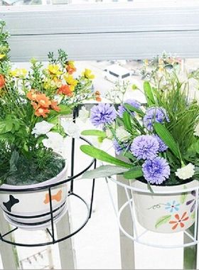 Hanging Plant Iron Racks Balcony Round Flower Pot Rack