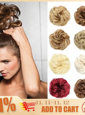 Synthetic Messy Bun Chignon Donut Gary Brown Color Hair Bun