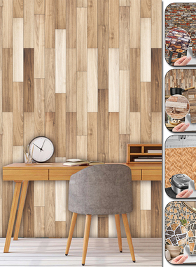 20pcs 10x10cm 3D Imitation Wooden Board Wall Stickers PVC