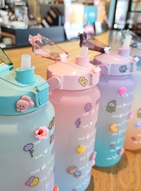 2000Ml Botol Air Warna Gradien Kapasitas Besar Beku