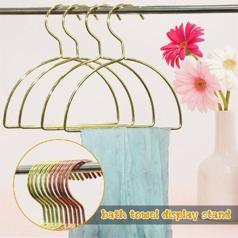 5pcs metal coat hanger non-slip semicircle seamless suit
