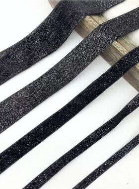 Black Glitter Velvet Ribbon For Handmade Gift Bouquet