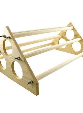 Triangular Wooden Stand for Pet Chickens, Perching Poles