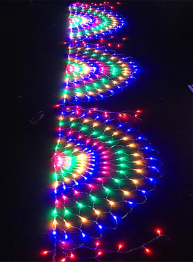 3M×0.5M 424LED 3pcs Peacock Net Mesh String Light Chri