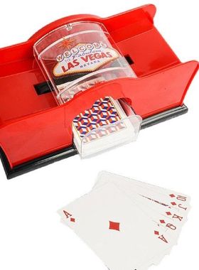 2 Deck Card Shuffler ABS Easy Hand Cranked Card Shuffler