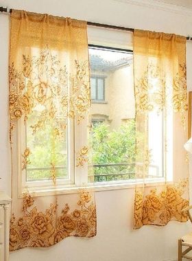 Home Door Window Balcony Modern Luxury Flower Printed Sheer