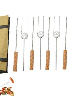 Roasting Stick Roasting Sticks Skewers Wooden Handle Set Of
