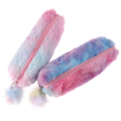 Rainbow Plush Pencil Case School Supplies Stationery Pencil