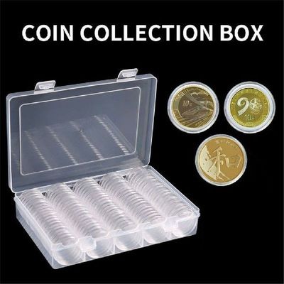 100Pcs/Lot Coin Holder Capsules Clear Case Box For Coin