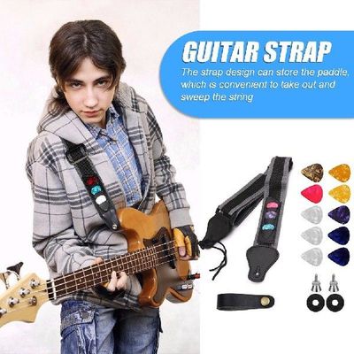 14pcElectric Guitar Strap With Picks Acoustic Folk Guitarra