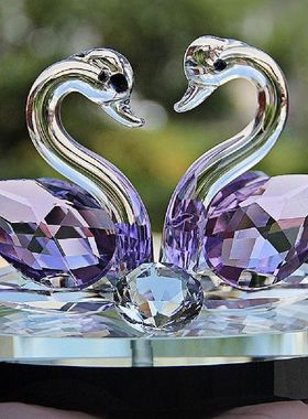 Crystal Swan Crafts Glass Paperweight Figurine Gift Crafts