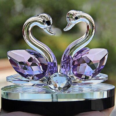 Crystal Swan Crafts Glass Paperweight Figurine Gift Crafts
