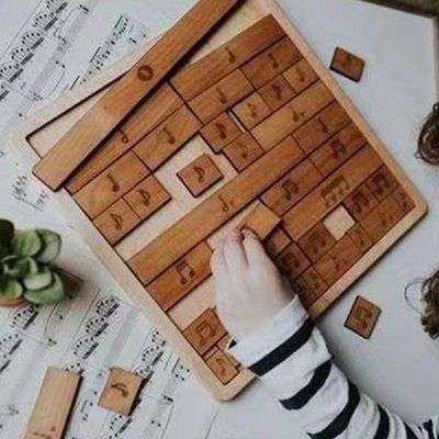 Wooden Children's Puzzle Toys Music Notes Baby Learning