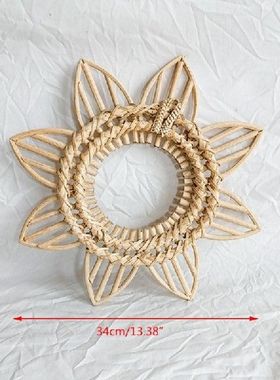 Rattan Frame Hanging Wall Mirror Frame Photo Wall Frames