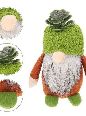 Gnomegnomes Plush Swedish Tomte Ornament Green Succulent