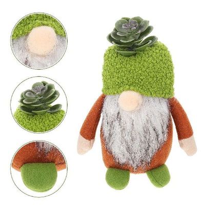 Gnomegnomes Plush Swedish Tomte Ornament Green Succulent