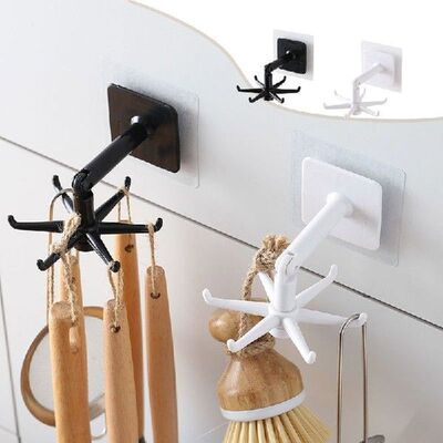 360° Rotated Kitchen Hooks Self Adhesive Hooks Home