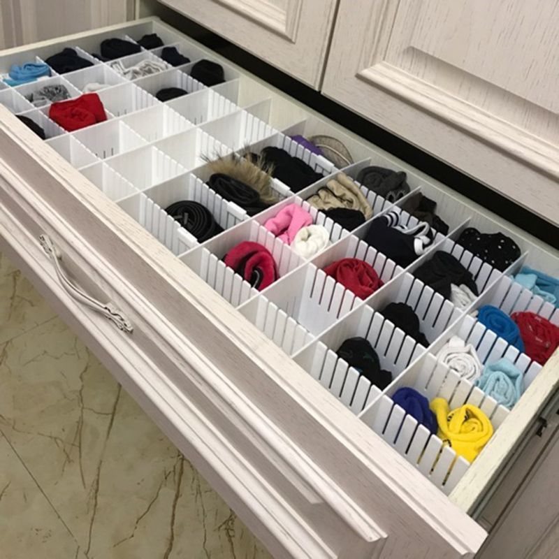 Drawer Dividers, Drawer Divider Organizers 5PCS DIY Plastic