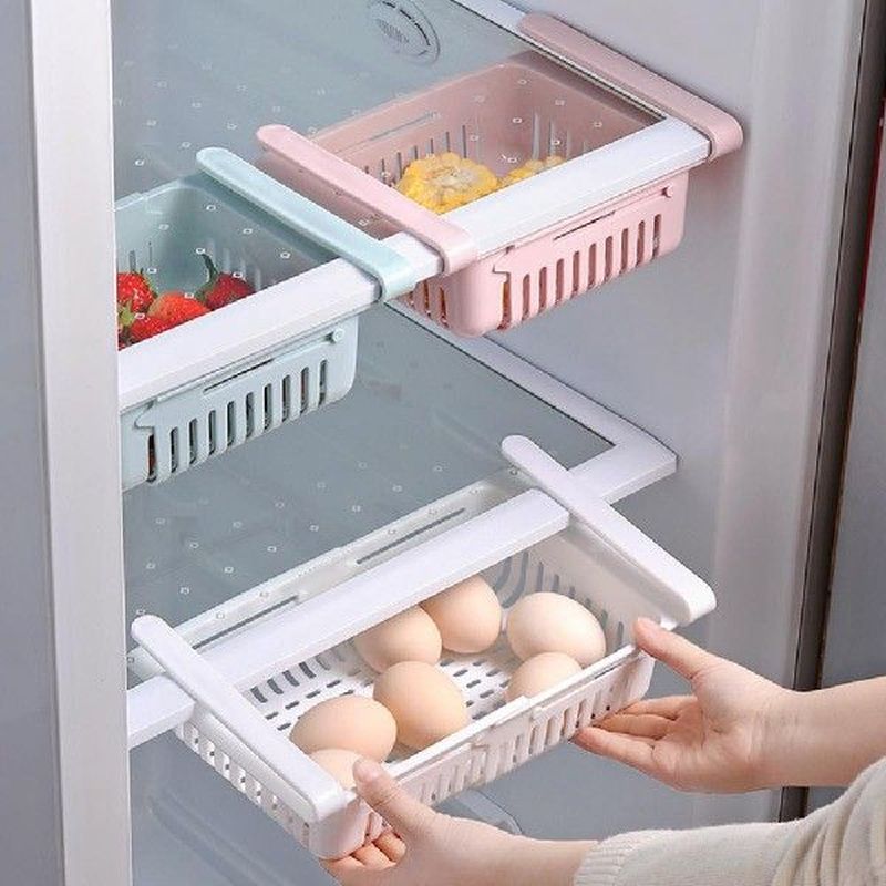 Refrigerator Drawer Retractable Kitchen Fridge Storage Rack