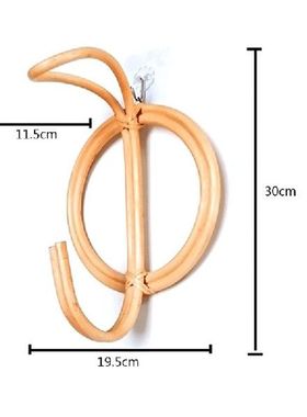 Kait Dinding Rotan Alami Nordic Gantungan Baju Rak