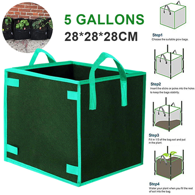 New 5 Gallon Square Felt Fabric Pots Vegetable Plant Grow