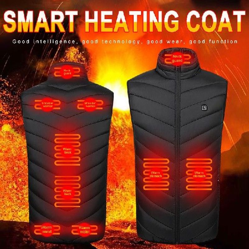 9 heating zones Heating vest men winter jacket Warm