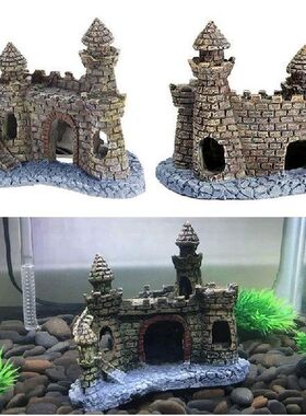 Fish Tank Resin Tower Castle Aquarium Landscapin Decoration