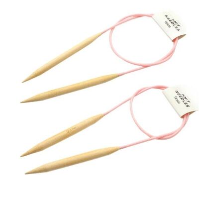 2 Buah 10Mm 12Mm Set Jarum Rajut Melingkar Bambu Kayu Kait
