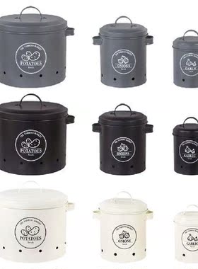 Kitchen Potato Bin Garlic Keeper Onion Storage Tin Storage