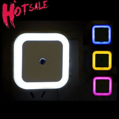 Wireless Sensor LED Night Light EU Plug Mini Square Night