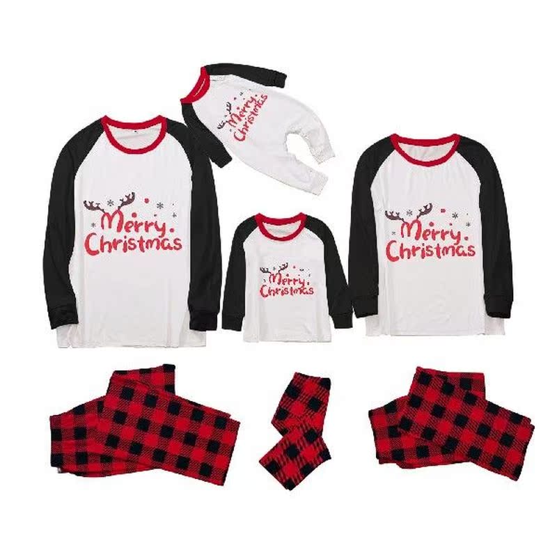 2023 Christmas Family Matching Pajamas Plaid Print Adults