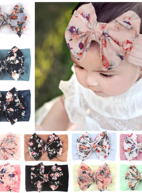 New Bohemia Elastic Printed Flower Kids Headband Newborn Inf
