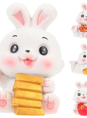 Rabbit Figurine Ornaments Year Mascot Animal Interior Car