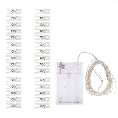 Photo Clip String Fairy Lights 30 LEDs Battery Operated