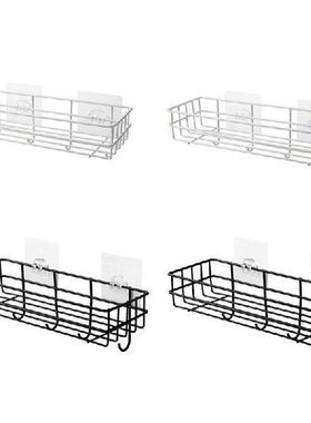 2Pcs Toilet Rack Wall-Mounted Wrought Iron Bathroom Rack