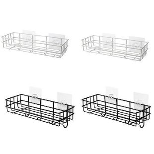 2Pcs Toilet Rack Wall-Mounted Wrought Iron Bathroom Rack