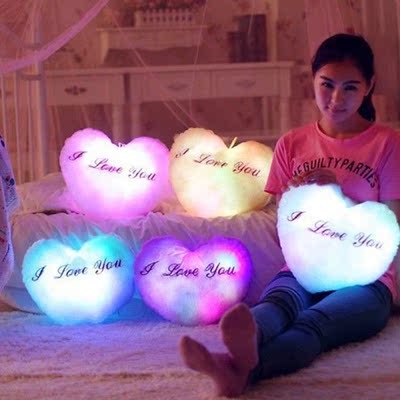 Luminous Pillow Glowing Colorful Stars Cushion Soft Stuffed