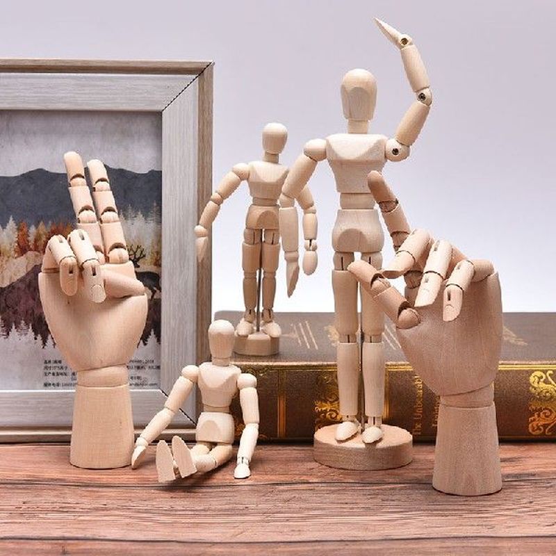 Wooden Hand Man Wood Drawing Mannequin Modle Artist Limbs
