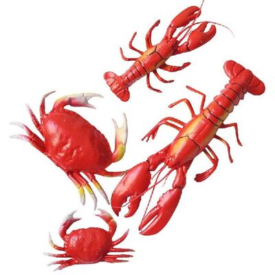 Mediterranean style seafood model simulation lobster crabs
