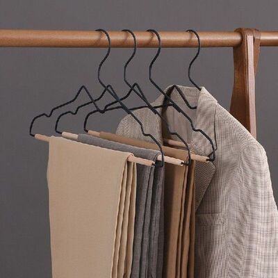 5pcs Wooden Hangers Wood Coat Wardrobe Closet Storage
