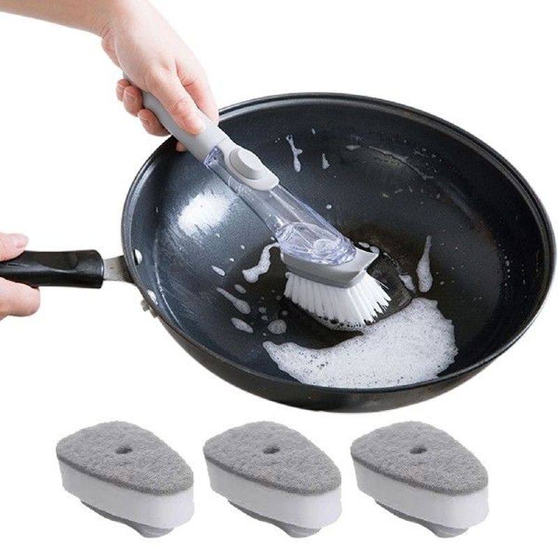 soap dispensing dish brush | kitchen scrubbers for dishes