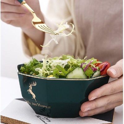 Salad Bowl Kitchen Utensil Ceramic Serving Bowls Luxury