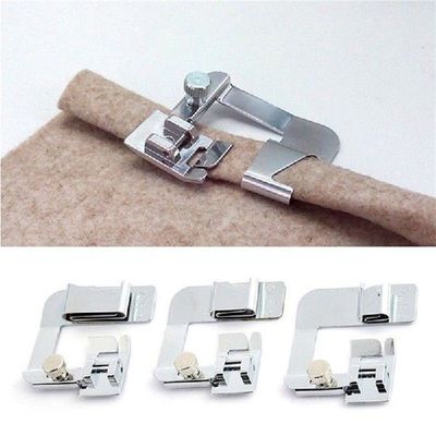 3 Size Domestic Sewing Machine Foot Presser Rolled Hem Feet