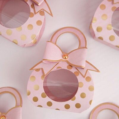 5Pcs 6Colors Handbag Shape Bow Mini Candy Bag Cute Party