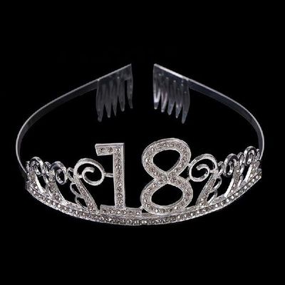 18 Years Old Birthday Crown Crystal Hairband Girl Tiara