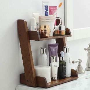European-style Bathroom Wooden Storage Shelves Solid Wood