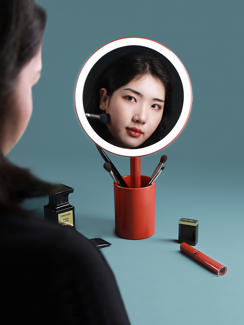 Makeup Mirror Desktop Household LED Light Desktop Portable