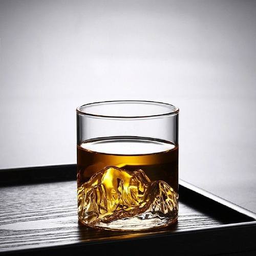 Whisky Cup Mountain Shallow Shape Transparent Glass Cup